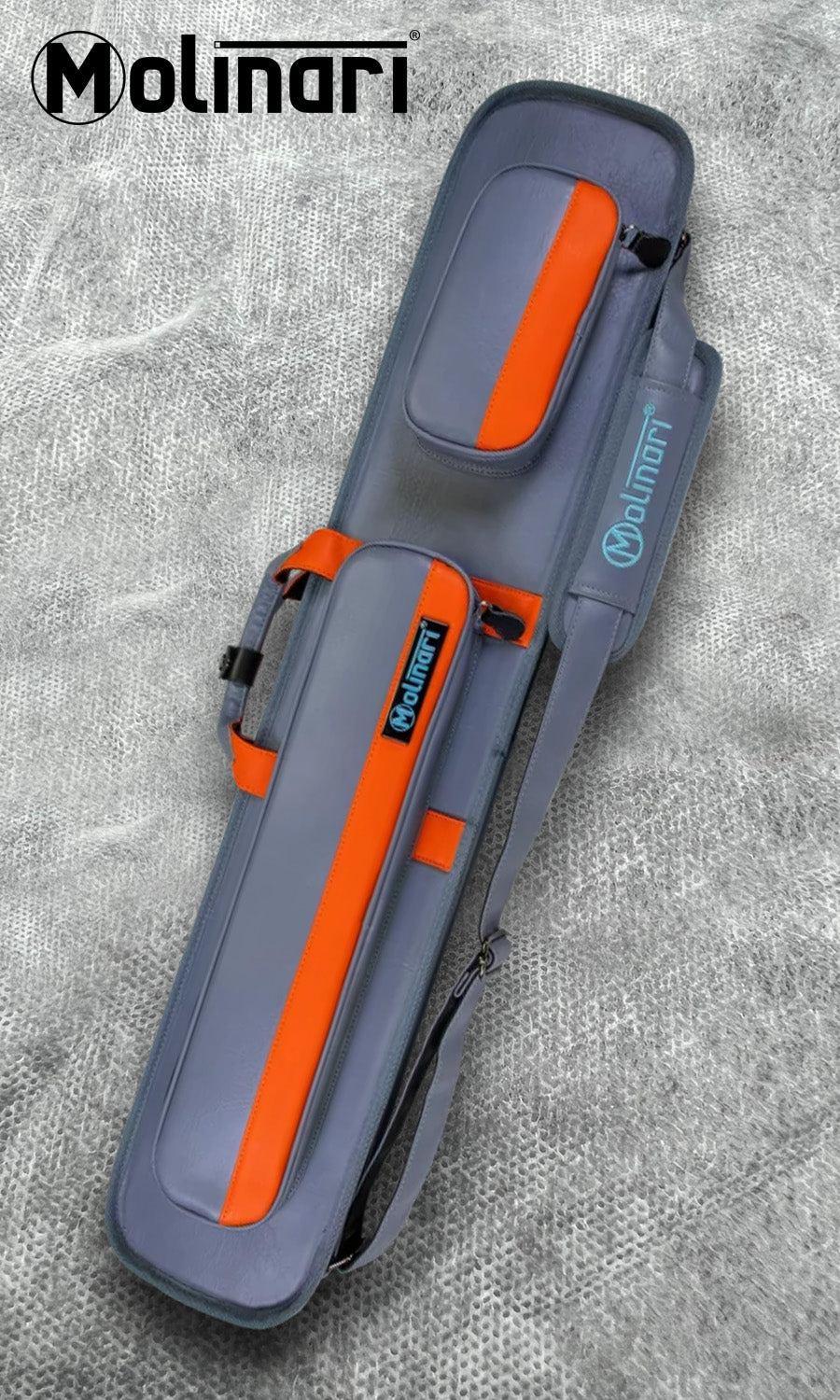 Molinari Retro Cue Bag Grey/Orange 3B/6S