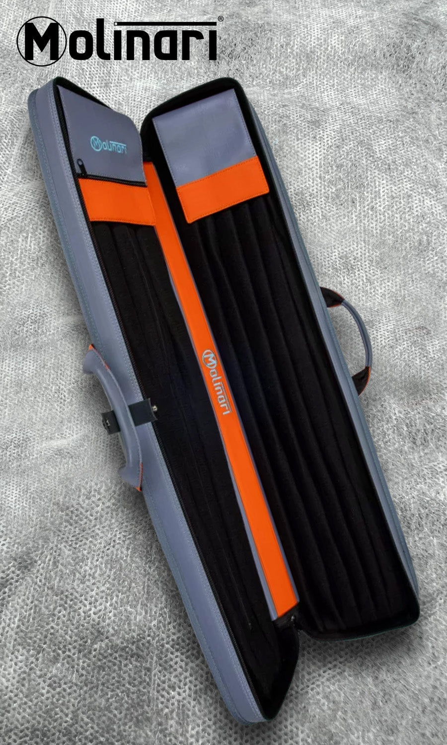 Molinari Retro Cue Bag Grey/Orange 3B/6S