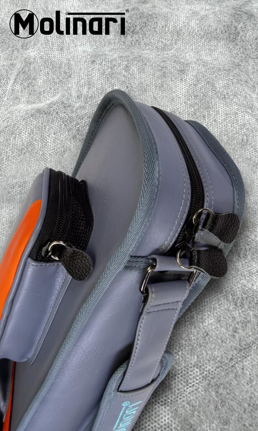 Molinari Retro Cue Bag Grey/Orange 3B/6S