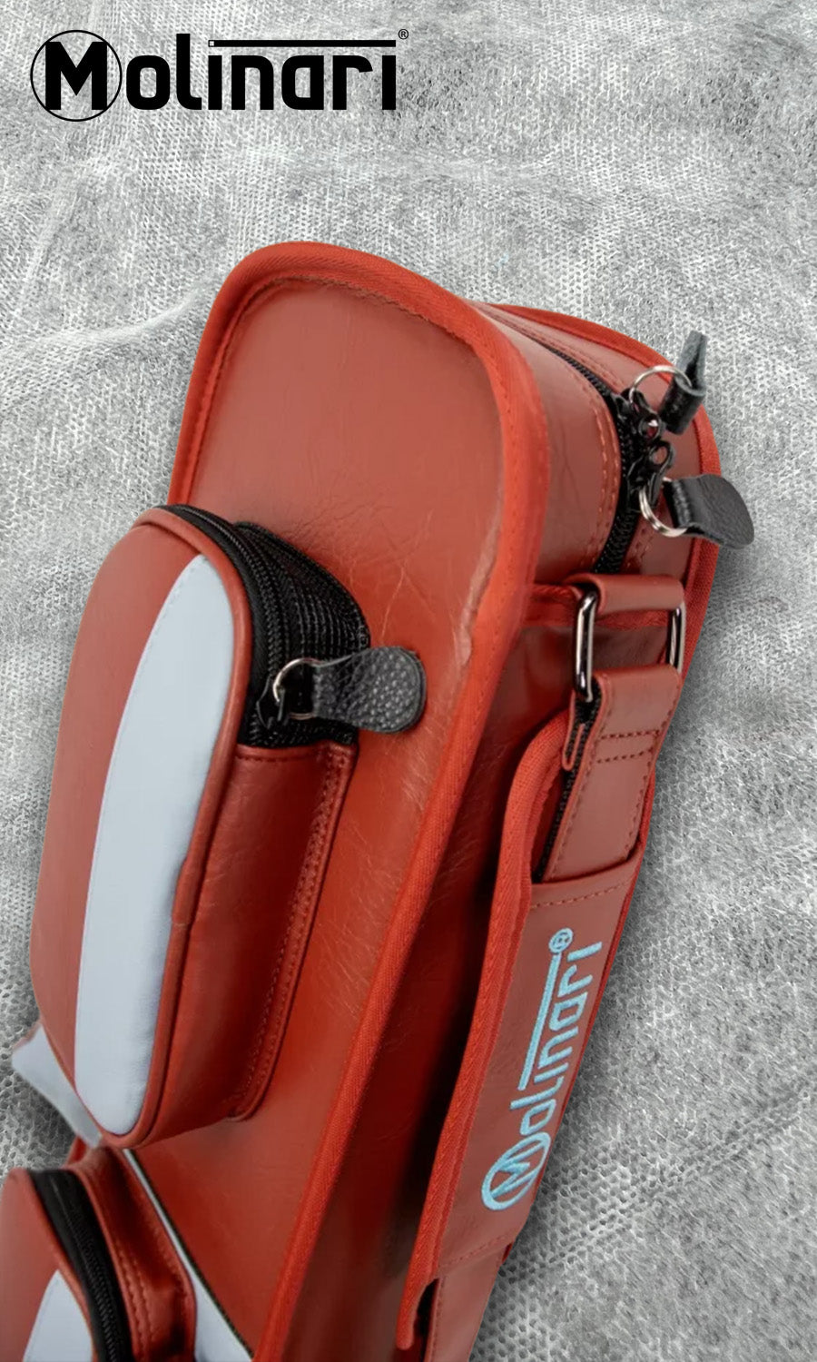 Molinari Retro Cue Bag Brown/Light Blue 3B/6S