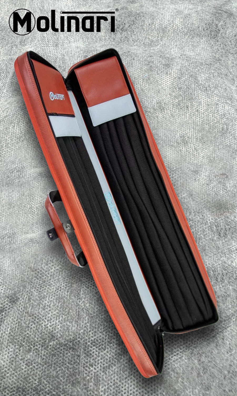Molinari Retro Cue Bag Brown/Light Blue 3B/6S
