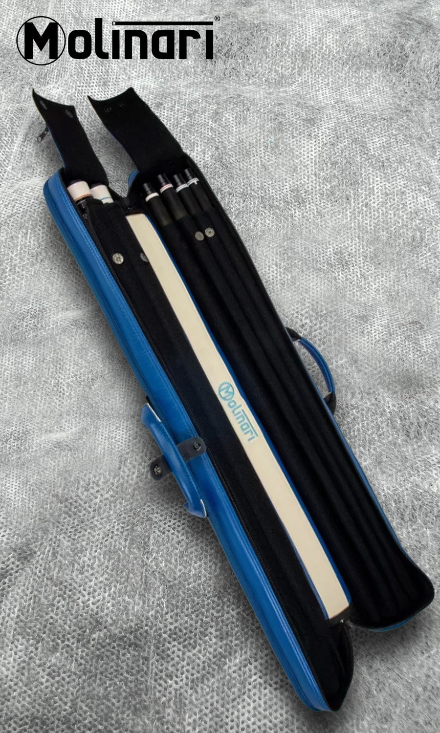 Molinari Retro cue Bag Blue/Beige 2B/4S